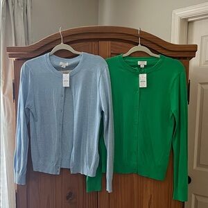 J. Crew Women's Cardigan Set - Light Blue and Green
